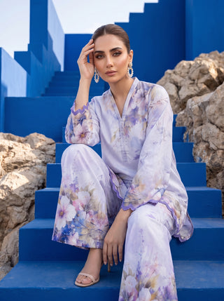 02 Piece Ready To Wear Printed Shirt & Trouser