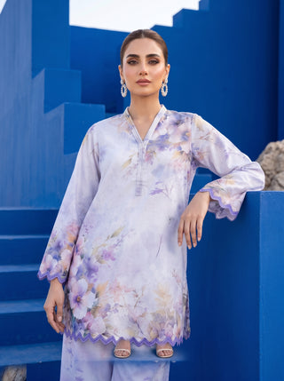 02 Piece Ready To Wear Printed Shirt & Trouser