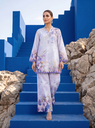 02 Piece Ready To Wear Printed Shirt & Trouser