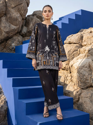 02 Piece Ready To Wear Printed Shirt & Trouser