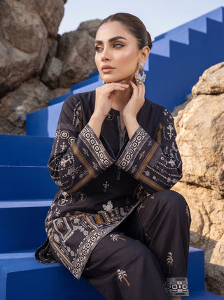 02 Piece Ready To Wear Printed Shirt & Trouser
