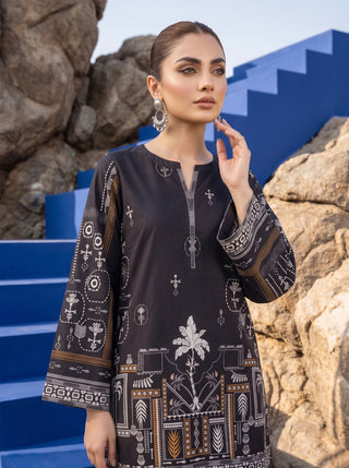 02 Piece Ready To Wear Printed Shirt & Trouser