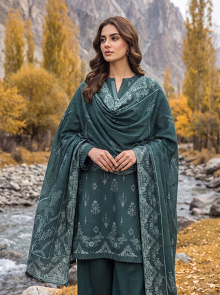03 Piece Unstitched Printed Pashmina