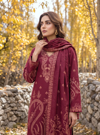 03 Piece Unstitched Printed Pashmina