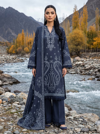 03 Piece Unstitched Printed Pashmina