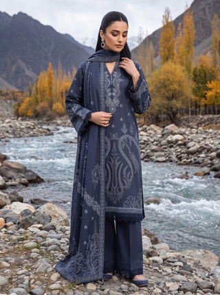03 Piece Unstitched Printed Pashmina