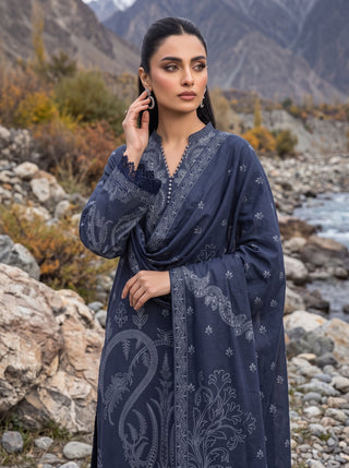 03 Piece Unstitched Printed Pashmina