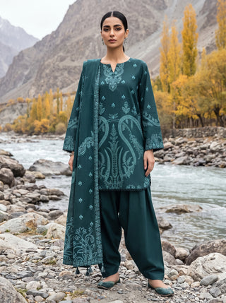 03 Piece Unstitched Printed Pashmina