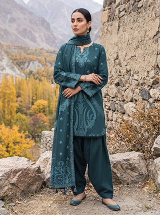 03 Piece Unstitched Printed Pashmina