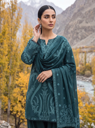 03 Piece Unstitched Printed Pashmina