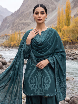 03 Piece Unstitched Printed Pashmina