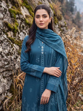 03 Piece Unstitched Printed Pashmina