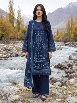 03 Piece Unstitched Printed Pashmina