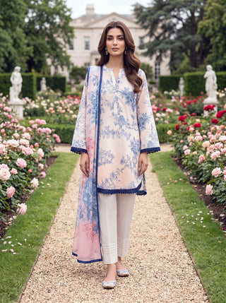 03 Piece Unstitched Printed Lawn