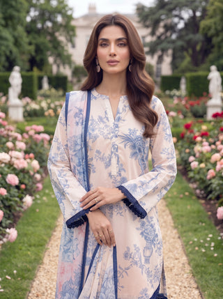 03 Piece Unstitched Printed Lawn