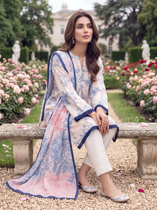 03 Piece Unstitched Printed Lawn