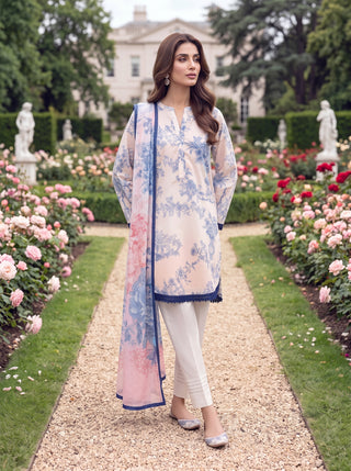 03 Piece Unstitched Printed Lawn