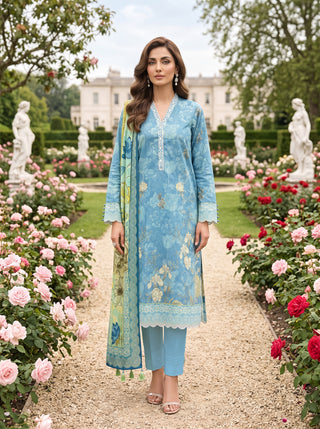 03 Piece Unstitched Printed Lawn