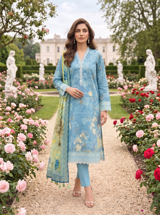 03 Piece Unstitched Printed Lawn