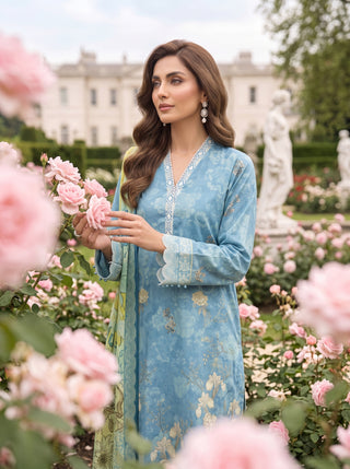 03 Piece Unstitched Printed Lawn