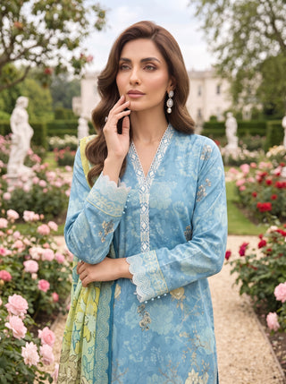 03 Piece Unstitched Printed Lawn