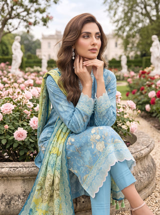 03 Piece Unstitched Printed Lawn