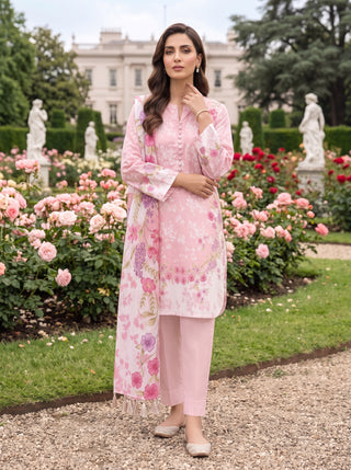 03 Piece Unstitched Printed Lawn