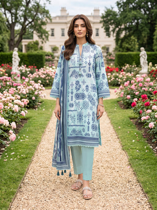 03 Piece Unstitched Printed Lawn