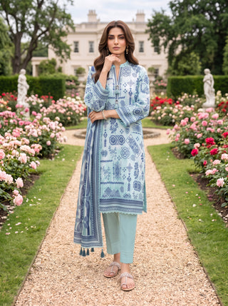 03 Piece Unstitched Printed Lawn