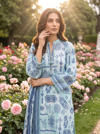 03 Piece Unstitched Printed Lawn