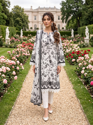 03 Piece Unstitched Printed Lawn