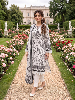 03 Piece Unstitched Printed Lawn
