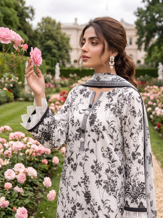 03 Piece Unstitched Printed Lawn