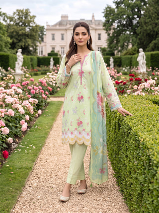 03 Piece Unstitched Printed Lawn
