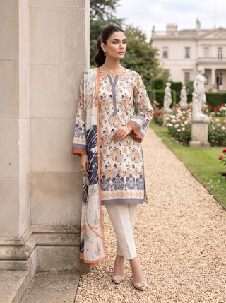 03 Piece Unstitched Printed Lawn