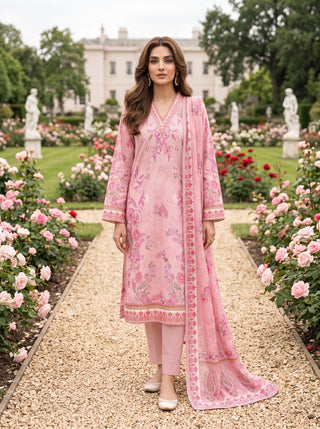 03 Piece Unstitched Printed Lawn