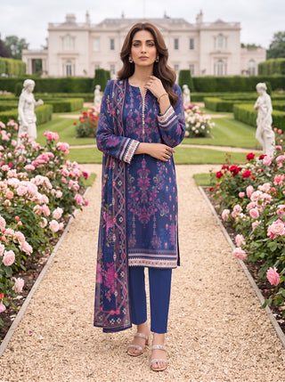 03 Piece Unstitched Printed Lawn