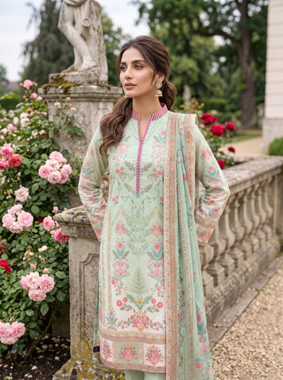 03 Piece Unstitched Printed Lawn