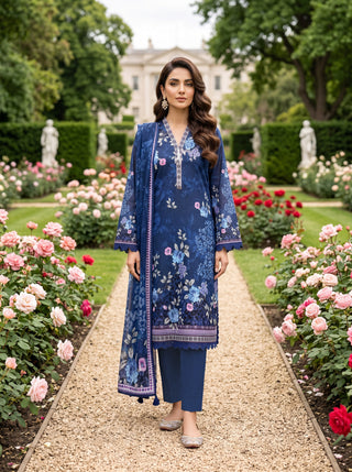 03 Piece Unstitched Printed Lawn