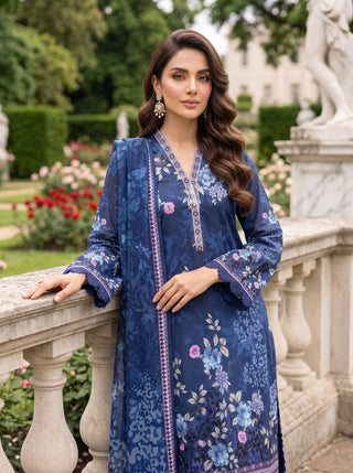 03 Piece Unstitched Printed Lawn