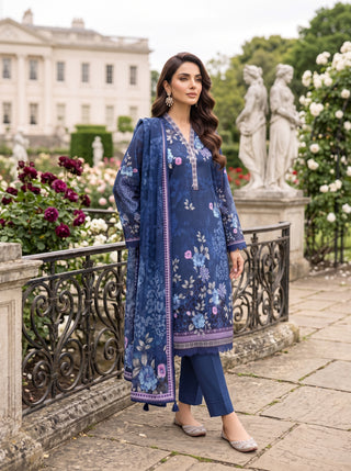 03 Piece Unstitched Printed Lawn