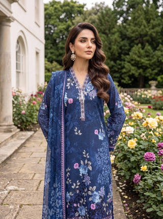 03 Piece Unstitched Printed Lawn