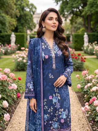 03 Piece Unstitched Printed Lawn