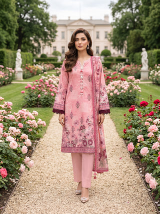 03 Piece Unstitched Printed Lawn