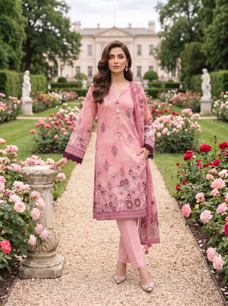 03 Piece Unstitched Printed Lawn