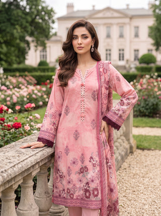 03 Piece Unstitched Printed Lawn