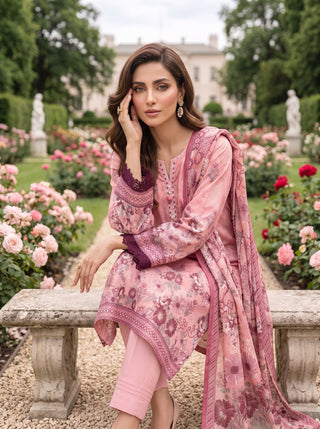03 Piece Unstitched Printed Lawn