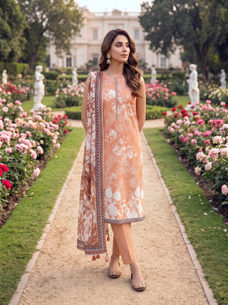 03 Piece Unstitched Printed Lawn