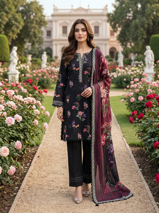 03 Piece Unstitched Printed Lawn