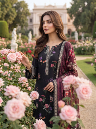 03 Piece Unstitched Printed Lawn